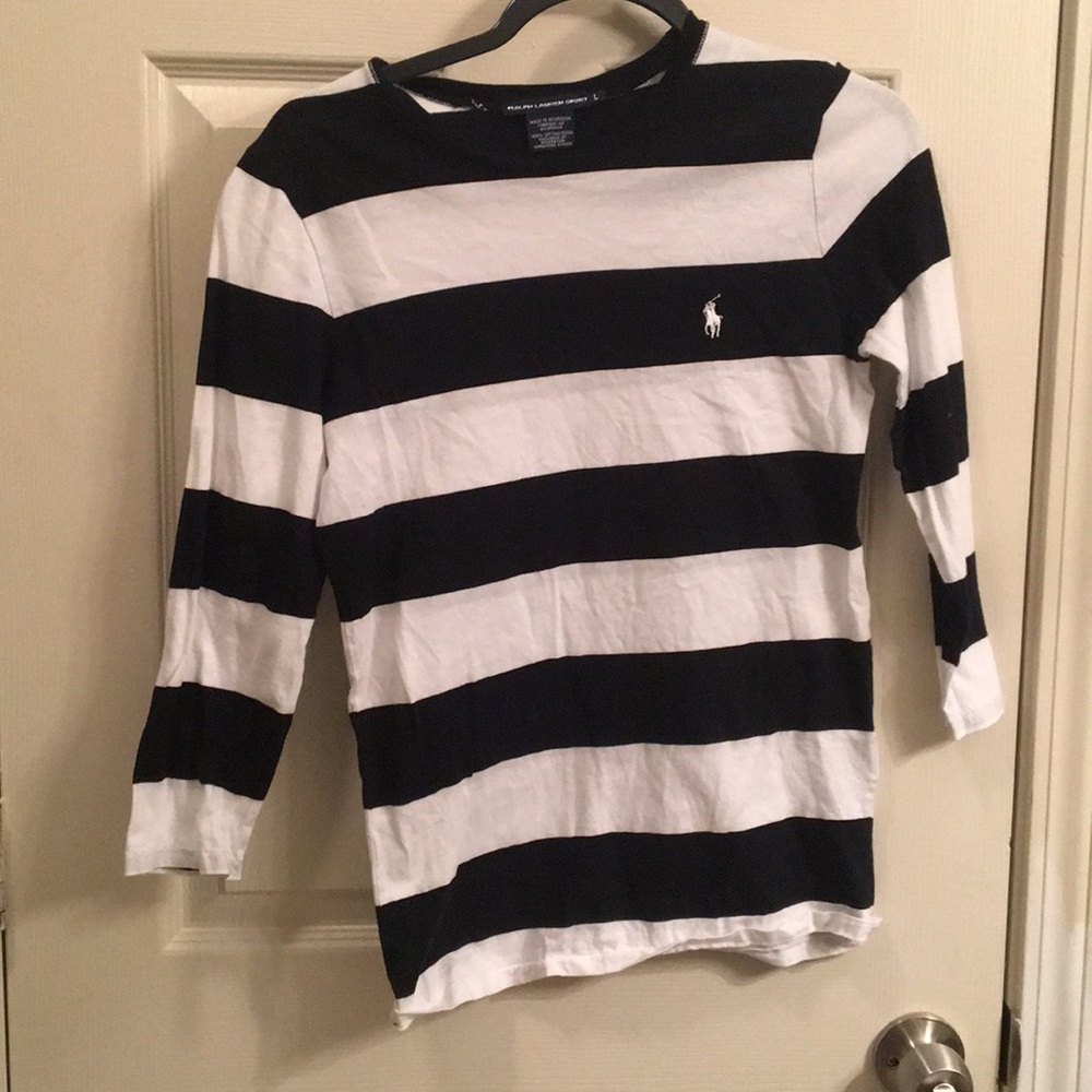 Ralph Lauren striped black top